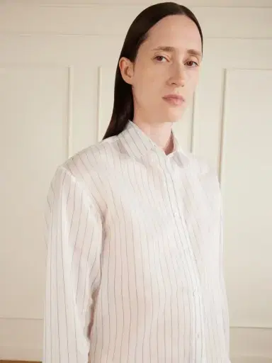 Aflalo Brein Striped Cotton And Silk-blend Voile Shirt | Thumbnail 4