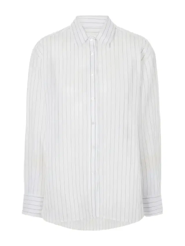 Aflalo Brein Striped Cotton And Silk-blend Voile Shirt