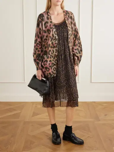 R13 Gathered Tiered Animal-print Silk-chiffon Midi Dress | Thumbnail 2