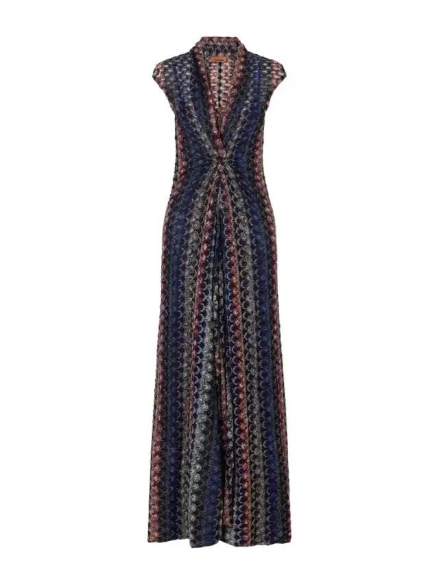 Missoni Gathered Striped Crochet-knit Maxi Dress