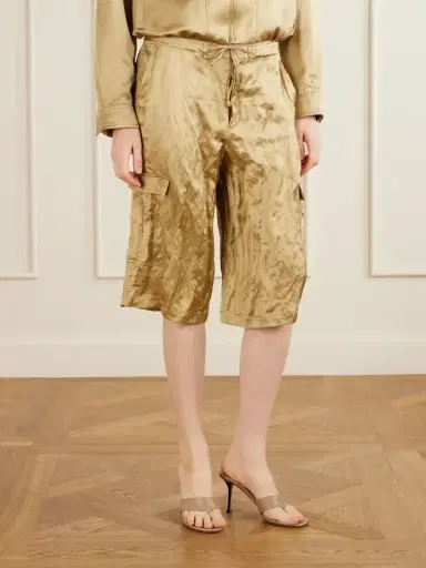Aflalo Bromer Crinkled-satin Straight-leg Shorts | Thumbnail 3 Aflalo Bromer Crinkled-satin Straight-leg Shorts | Thumbnail 3