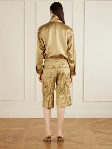 Aflalo Bromer Crinkled-satin Straight-leg Shorts | Thumbnail 4 Aflalo Bromer Crinkled-satin Straight-leg Shorts | Thumbnail 4