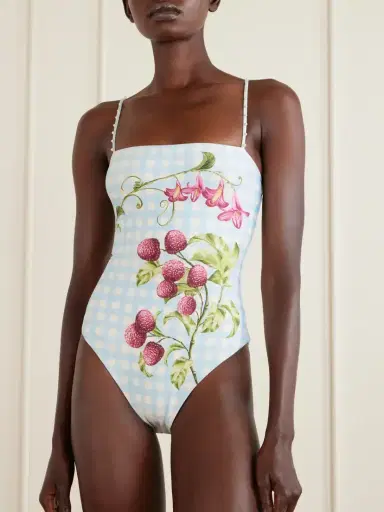 Agua by Agua Bendita Durazno Embellished Printed Recycled Swimsuit | Thumbnail 2 Agua by Agua Bendita Durazno Embellished Printed Recycled Swimsuit | Thumbnail 2