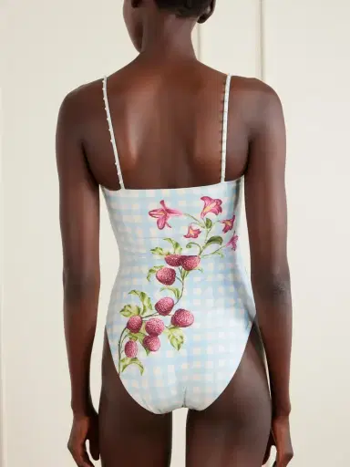 Agua by Agua Bendita Durazno Embellished Printed Recycled Swimsuit | Thumbnail 3 Agua by Agua Bendita Durazno Embellished Printed Recycled Swimsuit | Thumbnail 3