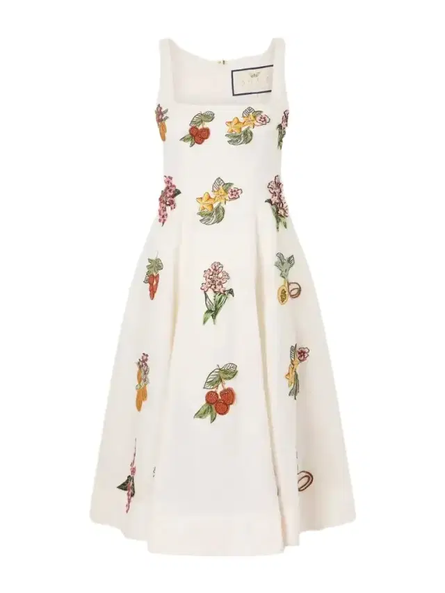 Agua by Agua Bendita Frontera Embellished Floral-appliqué Linen Midi Dress