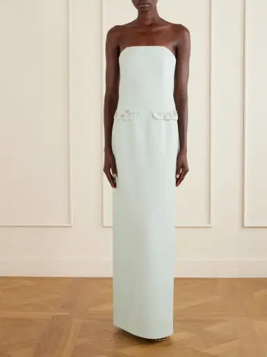Oscar de la Renta Crystal-floral Embroidered Stretch-wool Gown | Thumbnail 3 Oscar de la Renta Crystal-floral Embroidered Stretch-wool Gown | Thumbnail 3