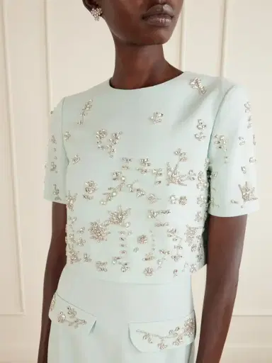 Oscar de la Renta Crystal-floral Embroidered Stretch-wool Gown | Thumbnail 5 Oscar de la Renta Crystal-floral Embroidered Stretch-wool Gown | Thumbnail 5