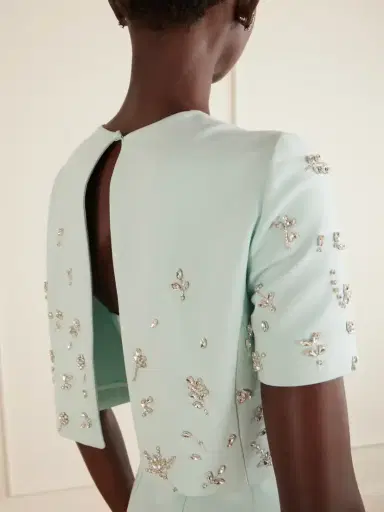 Oscar de la Renta Crystal-floral Embroidered Stretch-wool Gown | Thumbnail 6 Oscar de la Renta Crystal-floral Embroidered Stretch-wool Gown | Thumbnail 6