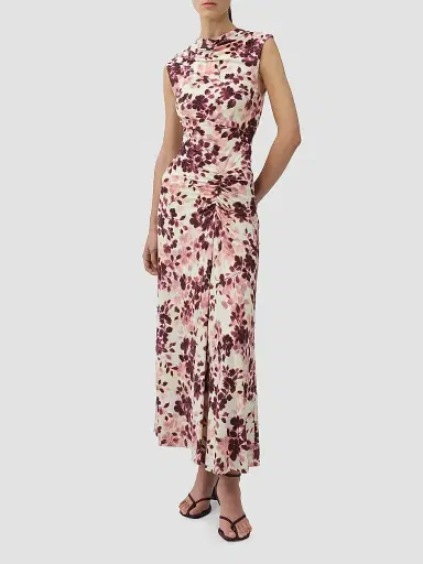 SIMKHAI Women's Acacia Floral Jersey Midi Dress - Fig Multi | Thumbnail 2