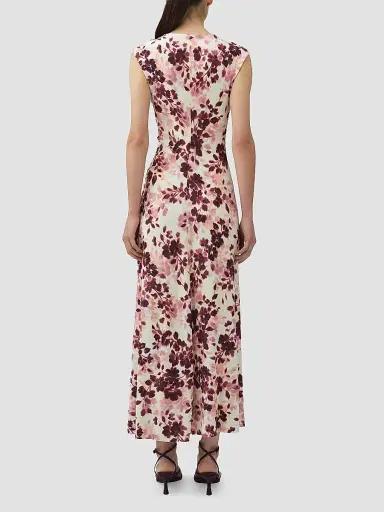 SIMKHAI Women's Acacia Floral Jersey Midi Dress - Fig Multi | Thumbnail 3