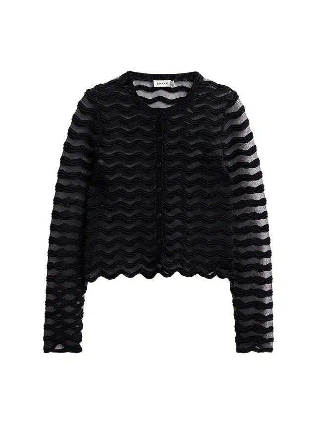 SIMKHAI Women's Maxime Sheer Chevron Cardigan - Black