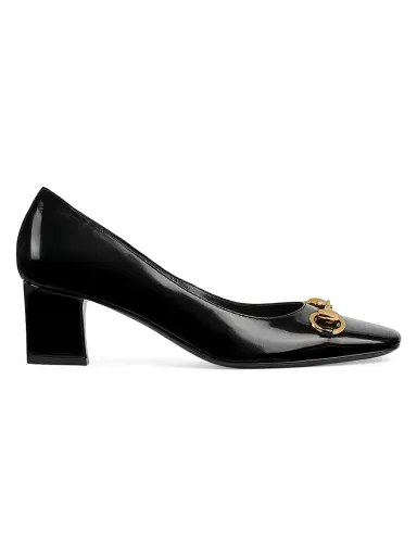 Gucci Women's Signora 50MM Patent Leather Pumps - Black - Size 10.5 | Thumbnail 1