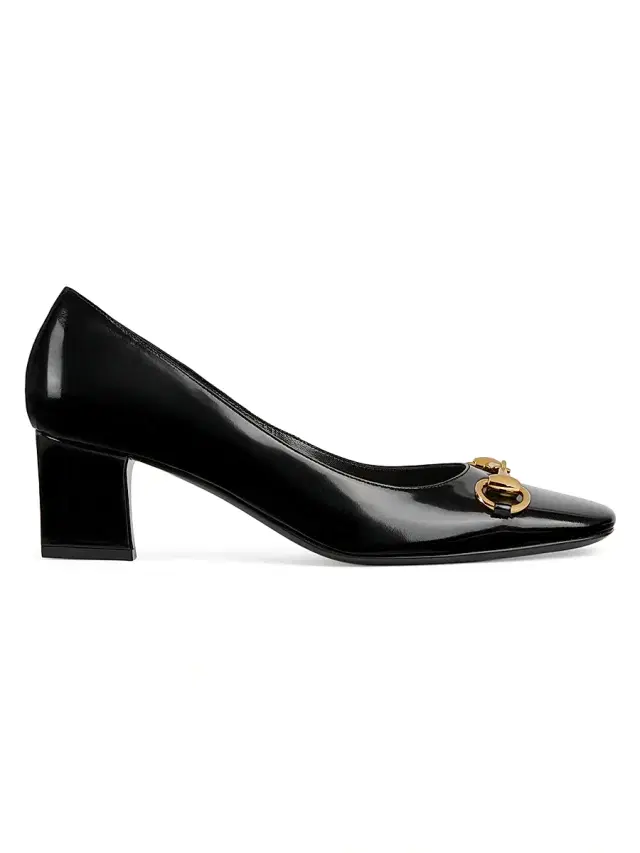 Gucci Women's Signora 50MM Patent Leather Pumps - Black