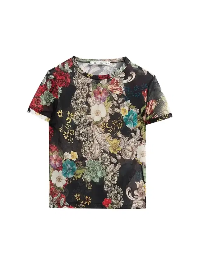 ALICE + OLIVIA Women's Tess Floral Crewneck T-Shirt - Free Spirit