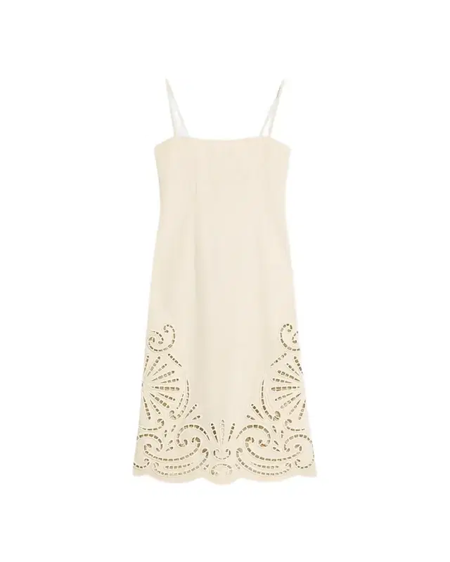 Ulla Johnson Women's The Jane Eyelet Denim Dress - Cowrie