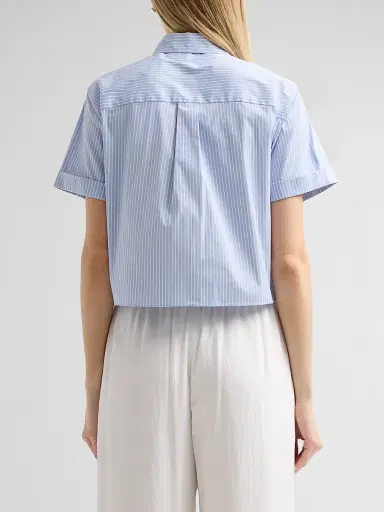 Theory Women's Pinstripe Cotton-Blend Tie Shirt | Thumbnail 3 Theory Women's Pinstripe Cotton-Blend Tie Shirt | Thumbnail 3