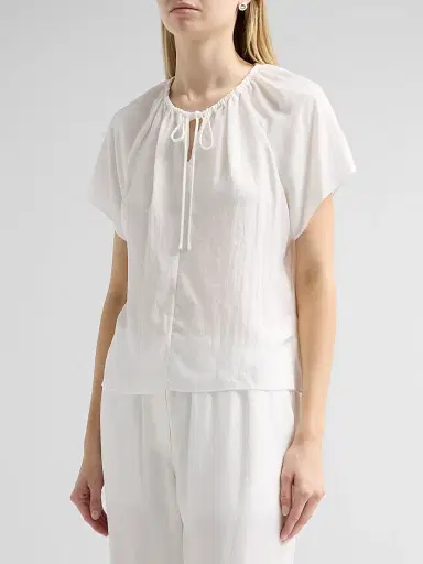 Theory Women's Draped Front-Tie Blouse - | Thumbnail 4 Theory Women's Draped Front-Tie Blouse - | Thumbnail 4