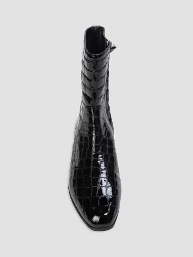 Black Suede Studio Women's Aries Croc Boots - Black Croc - Size 10 | Thumbnail 3