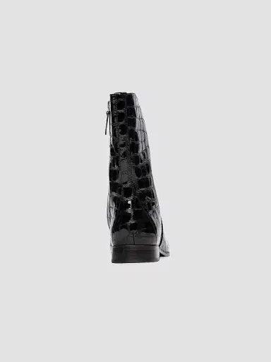 Black Suede Studio Women's Aries Croc Boots - Black Croc - Size 10 | Thumbnail 4