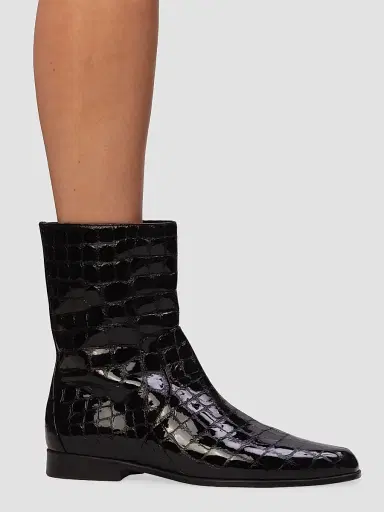 Black Suede Studio Women's Aries Croc Boots - Black Croc - Size 10 | Thumbnail 5