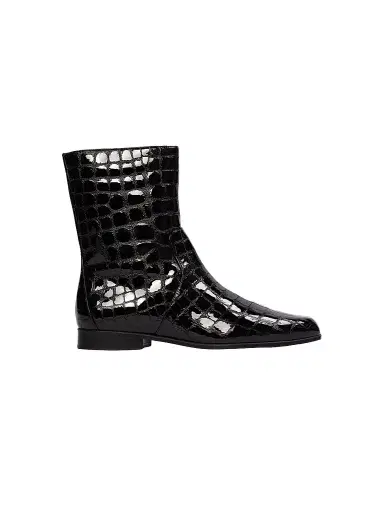 Black Suede Studio Women's Aries Croc Boots - Black Croc - Size 10 | Thumbnail 1