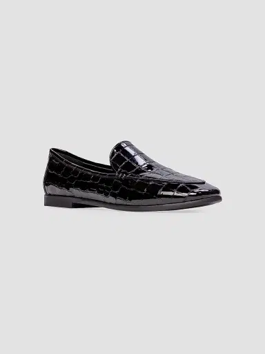 Black Suede Studio Women's Allie Croc Loafers - Black Croc - Size 12 | Thumbnail 2