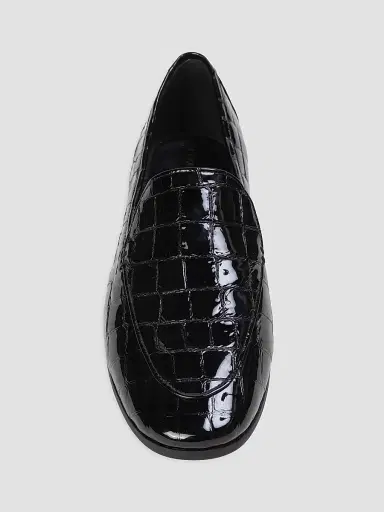 Black Suede Studio Women's Allie Croc Loafers - Black Croc - Size 12 | Thumbnail 3