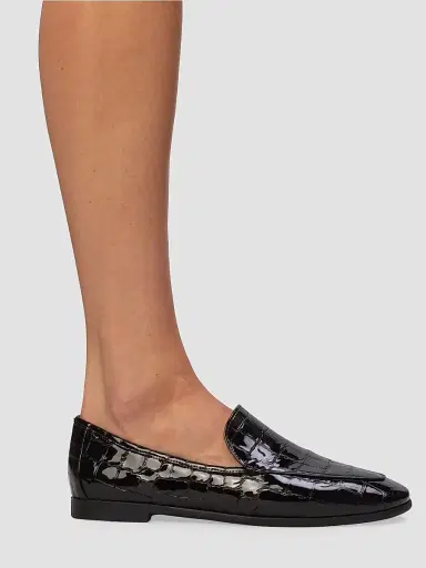Black Suede Studio Women's Allie Croc Loafers - Black Croc - Size 12 | Thumbnail 5
