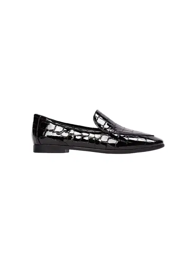 Black Suede Studio Women's Allie Croc Loafers - Black Croc