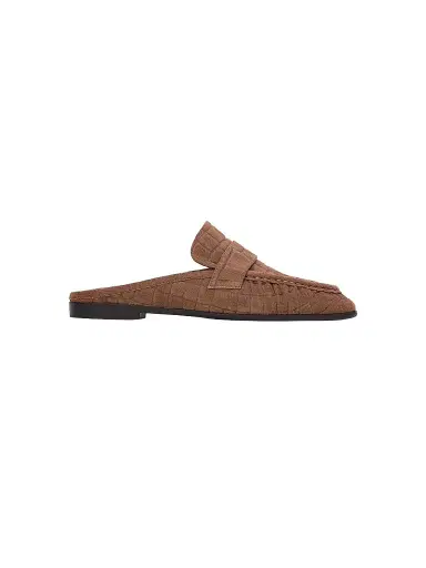 Black Suede Studio Women's Gabby Croc Suede Loafer Mules - Brown Croc Suede - Size 11 | Thumbnail 1 Black Suede Studio Women's Gabby Croc Suede Loafer Mules - Brown Croc Suede - Size 11 | Thumbnail 1