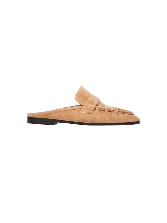 Black Suede Studio Women's Gabby Suede Mule Loafers - Latte Suede