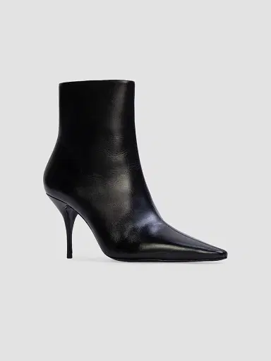 Black Suede Studio Women's Lainey 80MM Heeled Boots - Black Leather - Size 12 | Thumbnail 2