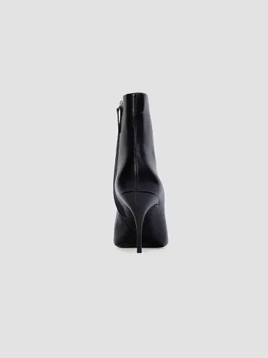 Black Suede Studio Women's Lainey 80MM Heeled Boots - Black Leather - Size 12 | Thumbnail 4