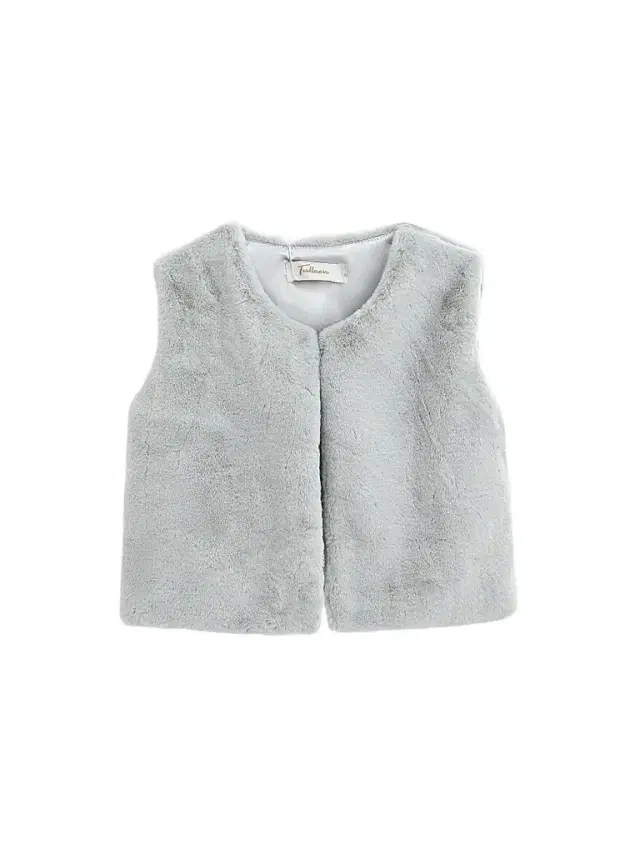 Tulleen Baby Girl's Plush Vest - Gray 24 Months