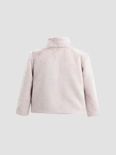 Tulleen Little Girl's Plush Asymmetrical Coat - Pink | Thumbnail 2