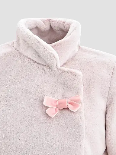 Tulleen Little Girl's Plush Asymmetrical Coat - Pink | Thumbnail 3