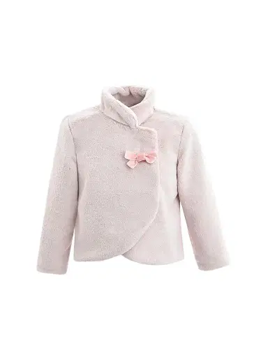 Tulleen Little Girl's Plush Asymmetrical Coat - Pink | Thumbnail 1