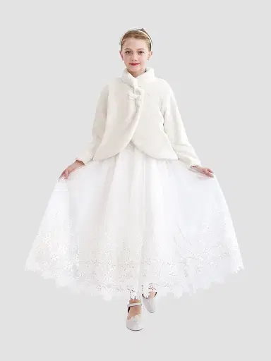 Tulleen Little Girl's Plush Asymmetrical Coat - | Thumbnail 4