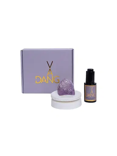 Van Dang Fragrances Buddhapada Diffuser Oil & Amethyst Crystal Meditation Set | Thumbnail 1 Van Dang Fragrances Buddhapada Diffuser Oil & Amethyst Crystal Meditation Set | Thumbnail 1