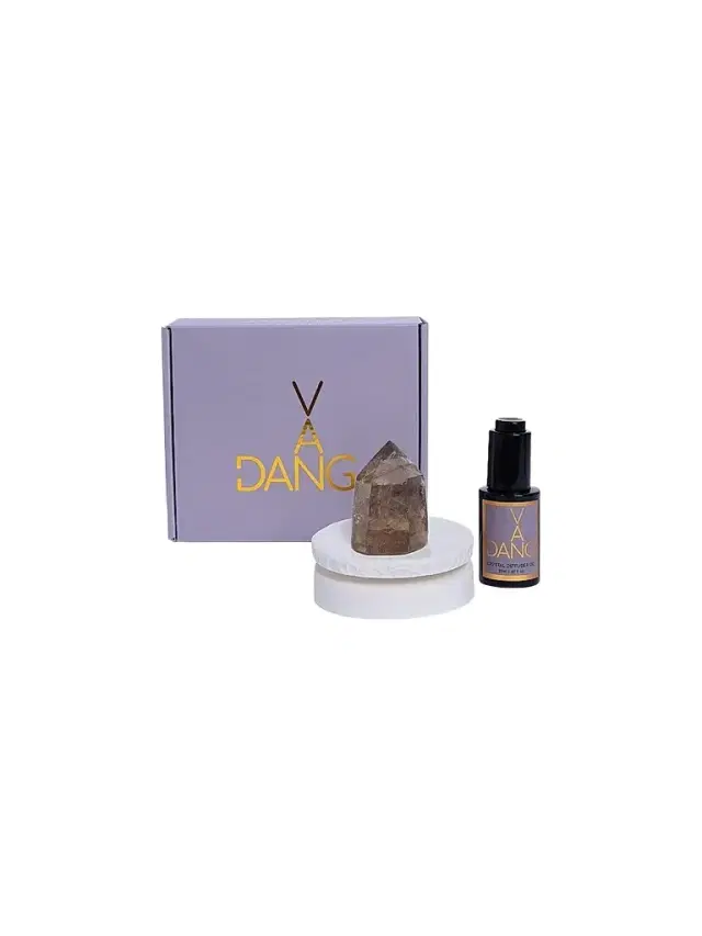 Van Dang Fragrances Acid Washed Dream Diffuser Oil & Smoky Quartz Crystal Meditation Set