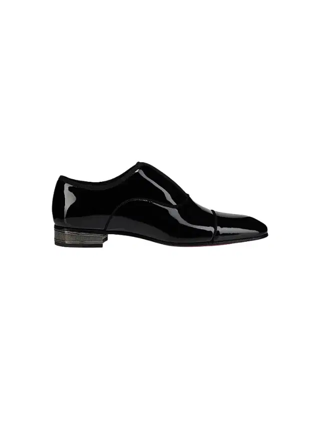 Christian Louboutin Men's Alphamale Galvin Patent Leather Slip-On Oxfords - Black