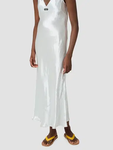 Miu Miu Women's Satin Dress - Silver - Size 4 | Thumbnail 4