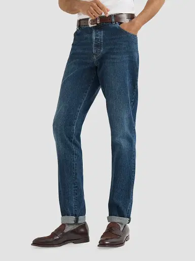 Brunello Cucinelli Men's Comfort Denim Five-Pocket Jeans | Thumbnail 3 Brunello Cucinelli Men's Comfort Denim Five-Pocket Jeans | Thumbnail 3