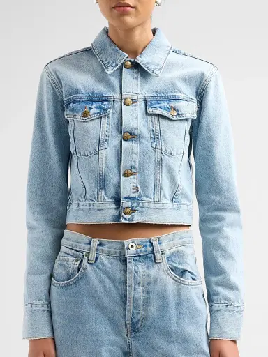 Ksubi Women's Higher Than Heaven Slim Trucker Jacket - Denim - Size XL | Thumbnail 5