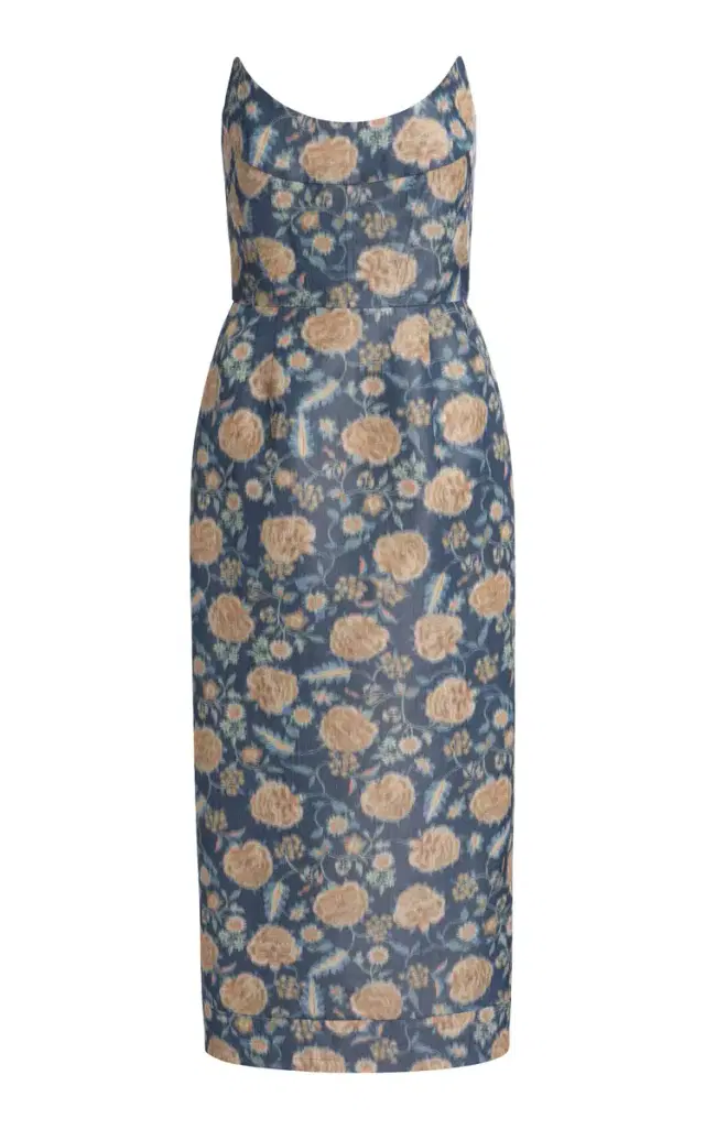 Markarian Cypress Dusk Marigold Ikat Midi Dress