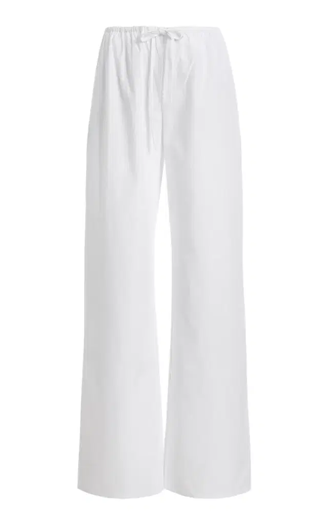 Matteau Drawstring Cotton Wide-Leg Pants