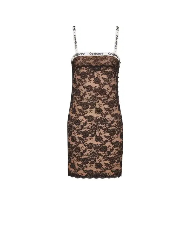 Yves Saint Laurent SAINT LAURENT lace slip dress