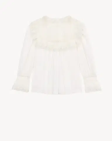 Yves Saint Laurent embroidered lace blouse in cotton voile | Thumbnail 2 Yves Saint Laurent embroidered lace blouse in cotton voile | Thumbnail 2