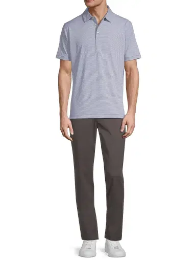 Peter Millar Men's Jubilee Pinstripe Polo - Iron | Thumbnail 2