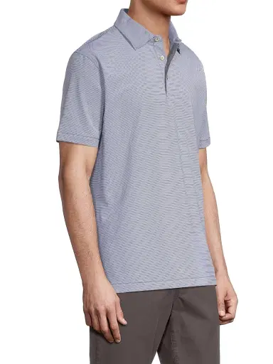 Peter Millar Men's Jubilee Pinstripe Polo - Iron | Thumbnail 4